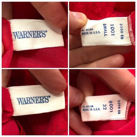 Vintage Red Chiffon Peignoir Set, 1960s Sheer Nylon Robe & Nightie by Warners S - Picture 10 of 10